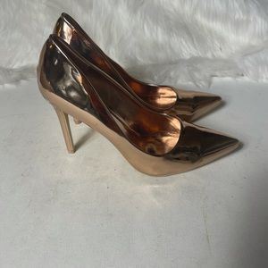 Herstyle Rose gold pointed toe slip on stilettos high heels size 11